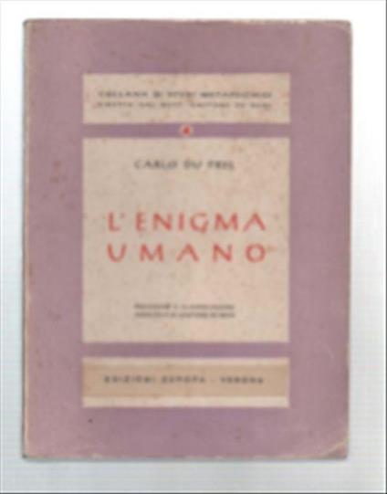 L' enigma Umano - Carlo Du Prel - copertina