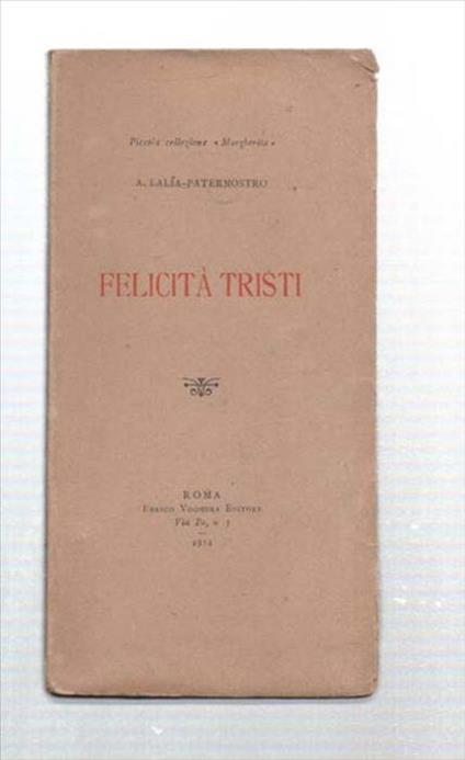 Felicità Tristi - A. Lalia-Péternostro - copertina