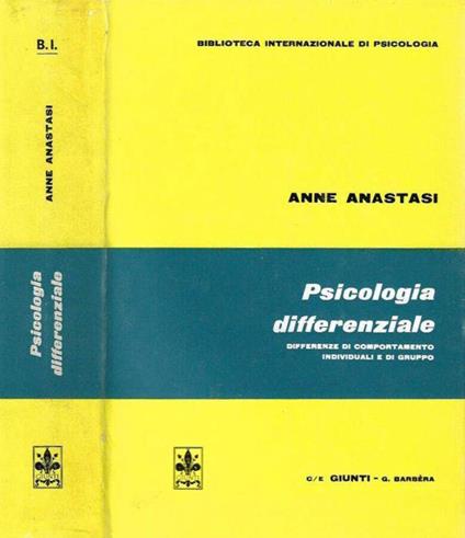 Psicologia differenziale - Anne Anastasi - copertina