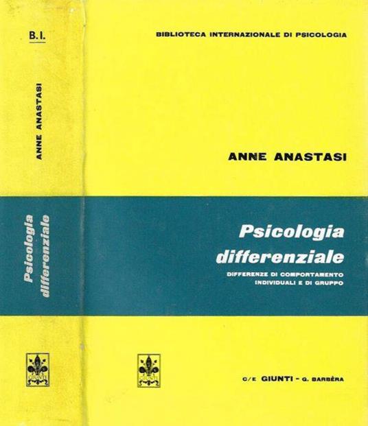 Psicologia differenziale - Anne Anastasi - copertina