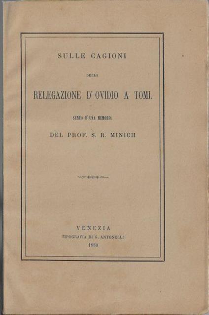 Sulle cagioni della relegazione d'Ovidio a Tomi - copertina