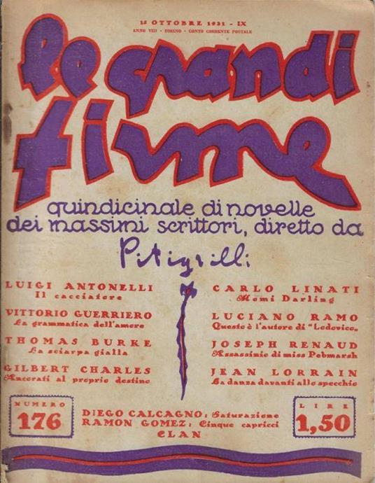 Le grandi firme anno 1931 N. 176 - Pitigrilli - copertina