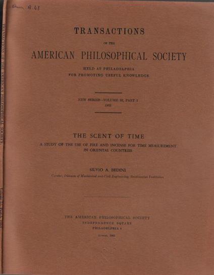 Transactions of the American philosophical society new series Vol. 53 part 5 1963 - copertina