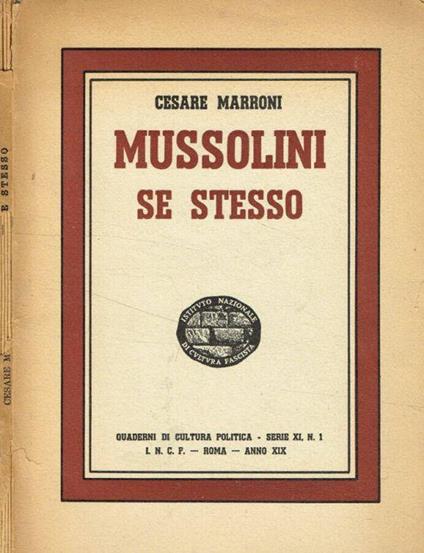Mussoli se stesso - Cesare Marroni - copertina