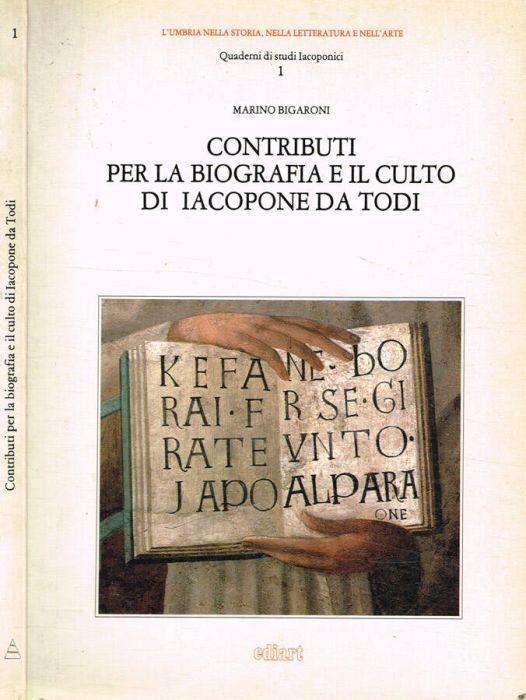 Contributi per la biografia e il culto di Iacopone da Todi - Marino Bigaroni - copertina