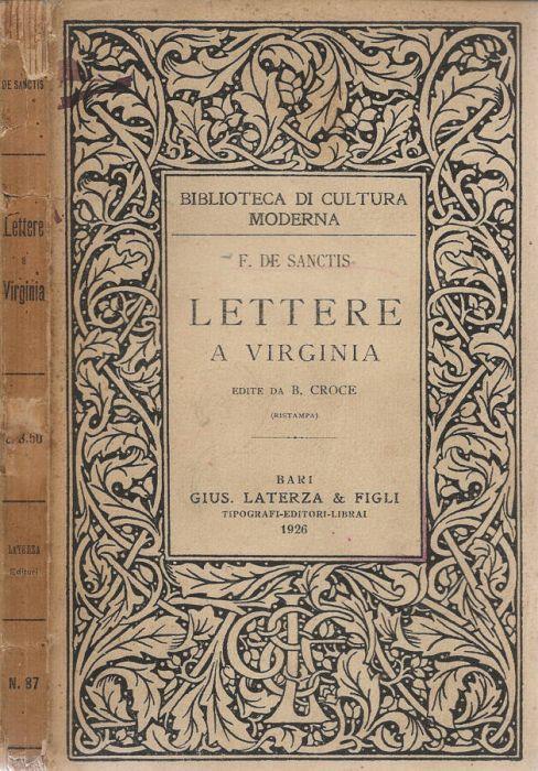 Lettere a Virginia - Francesco De Sanctis - copertina