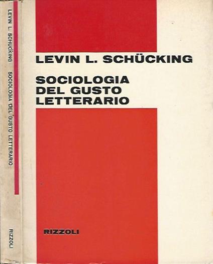Sociologia del gusto letterario - Levin L. Schücking - copertina
