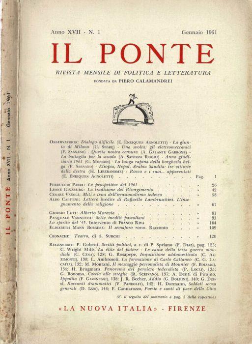 Il Ponte - 1961. Num. 1 - copertina