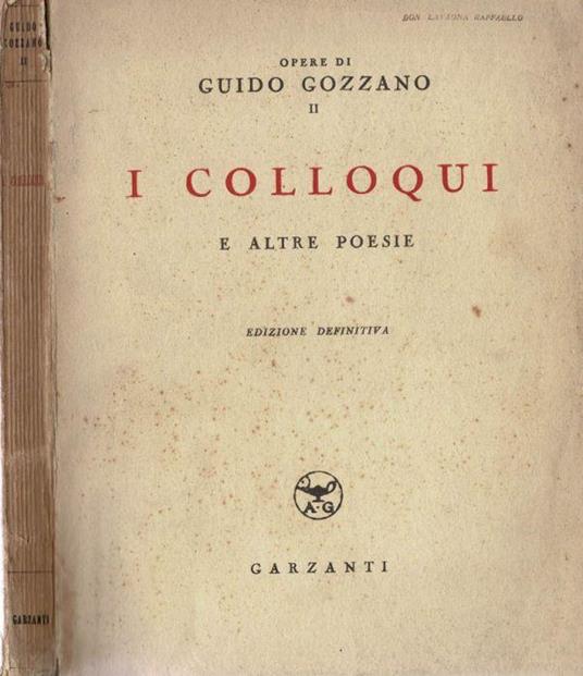 I colloqui e altre poesie - Guido Gozzano - copertina