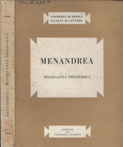 Menandrea - copertina