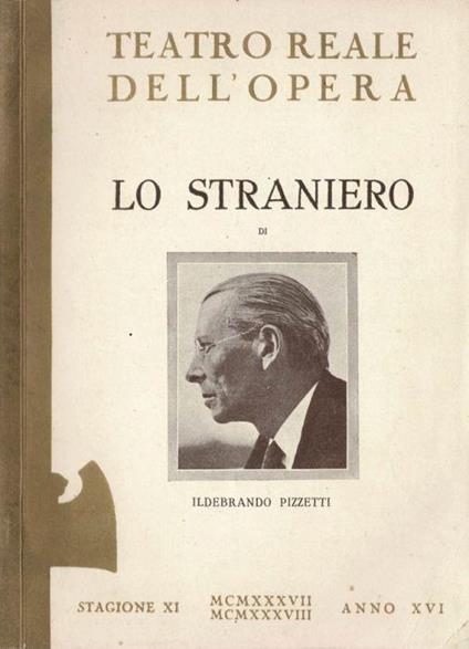 Lo straniero - Ildebrando Pizzetti - copertina