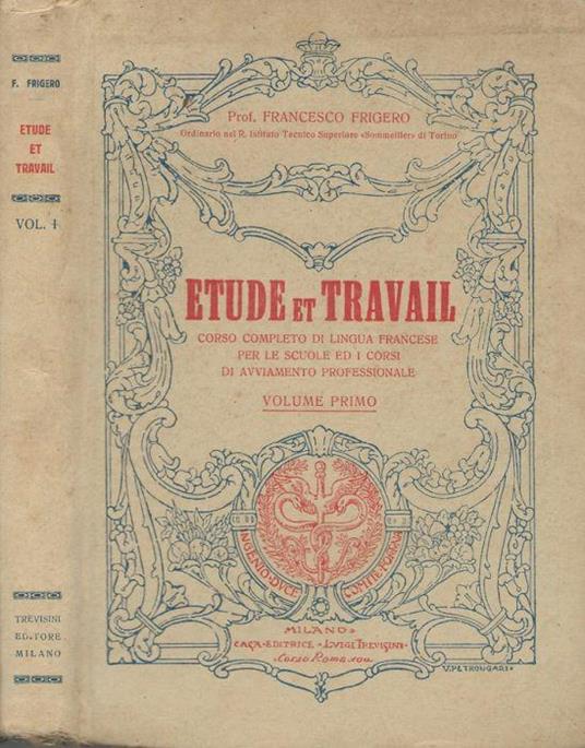 Etude et travail Vol.I - Francesco Frigerio - copertina