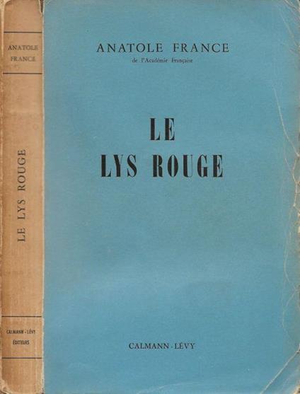 Le lys rouge - Anatole France - copertina