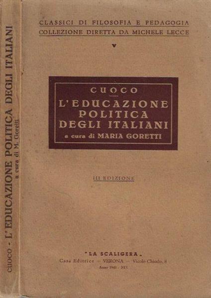 L' educazione politica degli Italiani - Vincenzo Cuoco - copertina