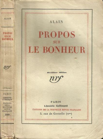 Propos sur le Bonheur - Alain - copertina