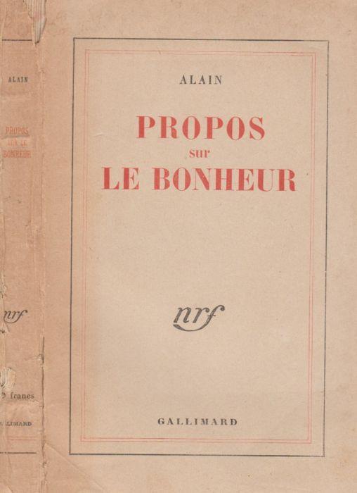 Propos su Le Bonheur - Alain - copertina