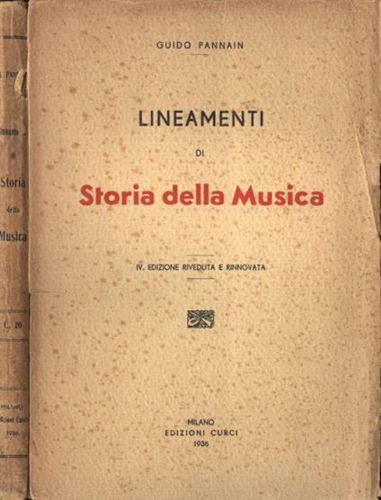 Lineamenti di storia della musica - Guido Pannain - copertina