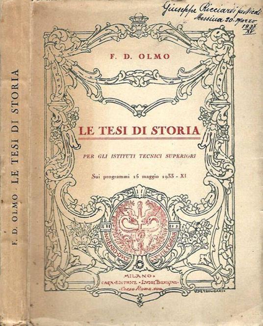 Le tesi di Storia - copertina