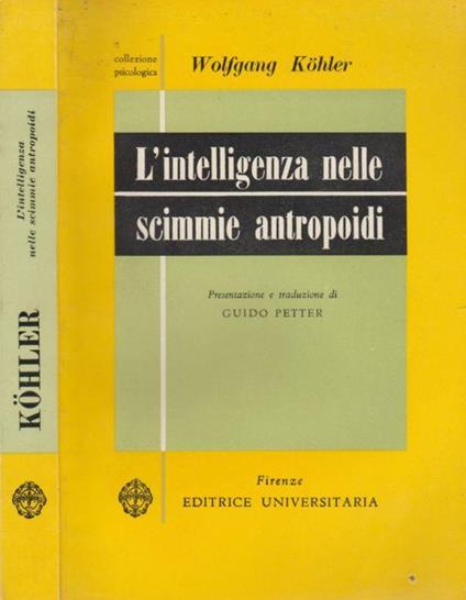 L' intelligenza nelle scimmie antropoidi - Wolfgang Köhler - copertina