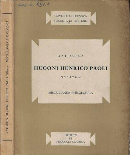 Hugoni Henrico Paoli - copertina