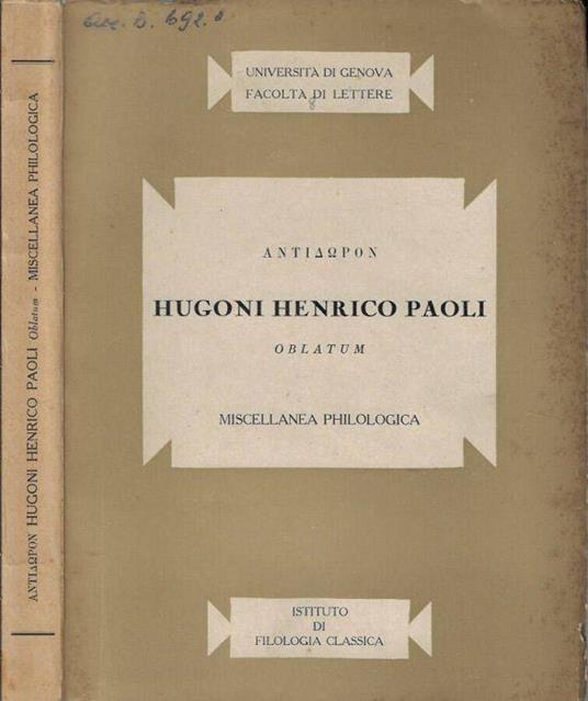 Hugoni Henrico Paoli - copertina