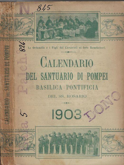 Calendario del Santuario di Pompei Basilica Pontificia per l'anno 1903 - copertina