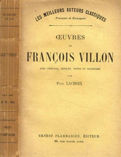 Oeuvres - François Villon - copertina