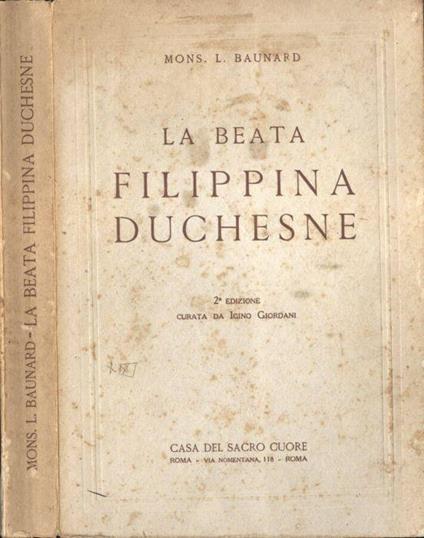 La beata Filippina Duchesne - L. Baunard - copertina