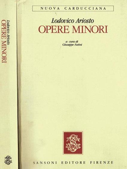 Opere minori - Ludovico Ariosto - copertina