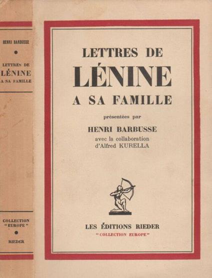 Lettres de Lenine a sa famille - Henri Barbusse - copertina