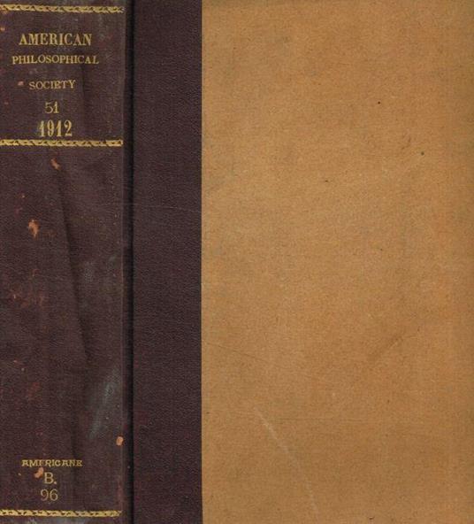 Proceedings of the American Philosophical Society. Vol.51, anno 1912 - copertina
