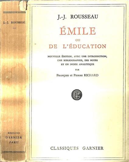 Emile ou De L'Education - Jean-Jacques Rousseau - copertina