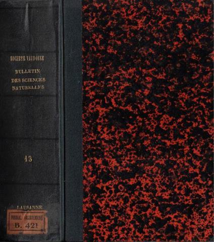 Bulletin de la Société Vaudoise des sciences naturelles Vol. XIII bulletins N. 72, 73, 74 1874-1875 - copertina