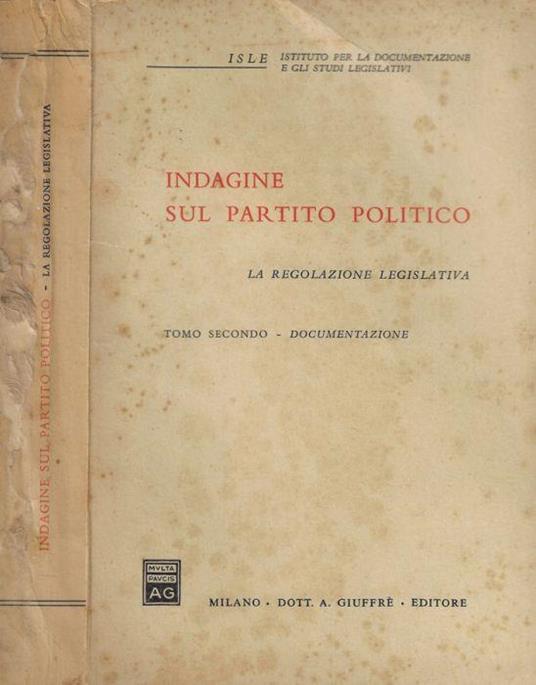 Indagine sul partito politico Tomo II - copertina