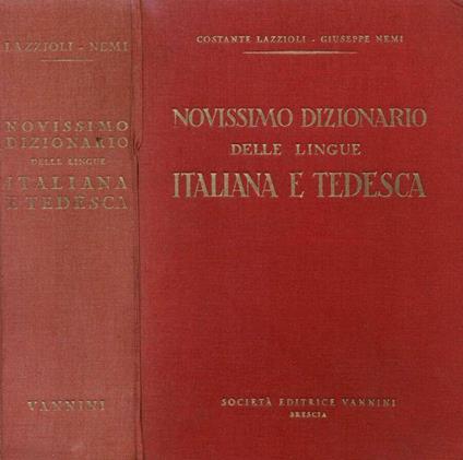 Novissimo dizionario delle lingue italiana e tedesca - Costante Lazzioli - copertina