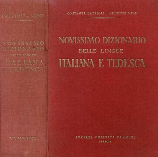 Novissimo dizionario delle lingue italiana e tedesca - Costante Lazzioli - copertina