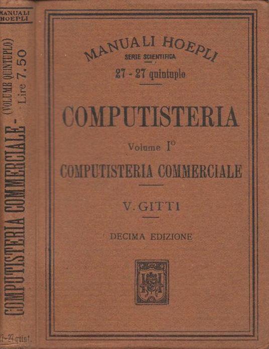 Computisteria. Vol. I - Vincenzo Gitti - copertina