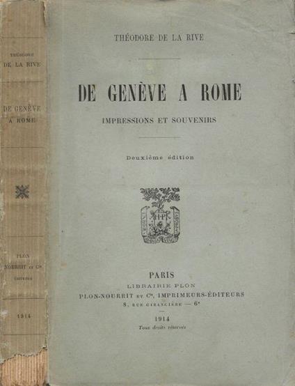 De Genève a Rome - copertina