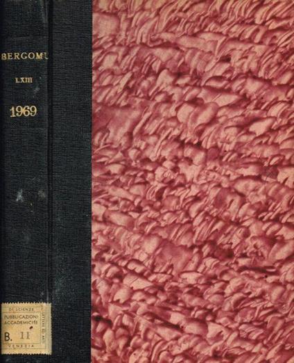Bergomum. Bollettino della civica biblioteca. Nuova serie anno 1969 - Luigi Pelandi - copertina