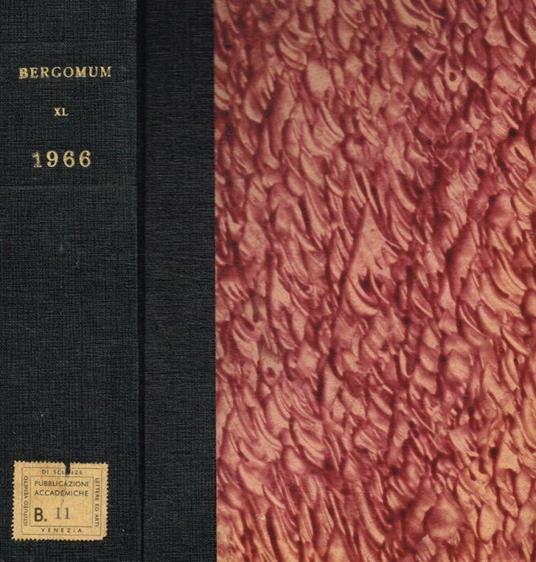 Bergomum. Bollettino della civica biblioteca. Nuova serie anno 1966 - Luigi Pelandi - copertina