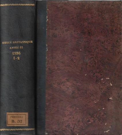 Revue britannique Tome 1°-2° 1886 - copertina