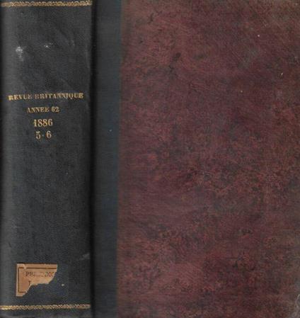 Revue britannique Tome 5°-6° 1886 - copertina