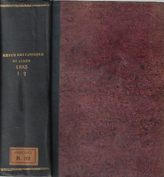 Revue britannique Tome 1°-2° 1885 - copertina