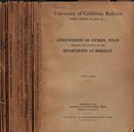 University of California Bulletin III series Vol. XXII N. 1, 2, 3, 4, 5, 6, 9, 10, 11, 12, 13, 14, 15 1928-1929