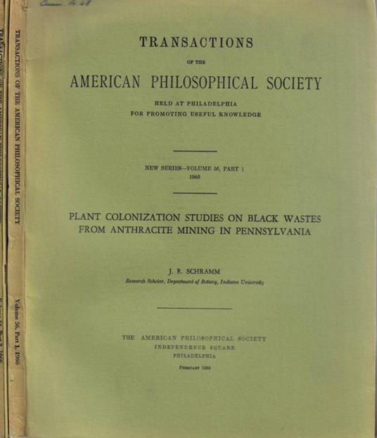 Transactions of the American philosophical society new series Vol. 56 part 1, 4, 8 1966 - copertina