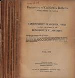 University of California Bulletin III series Vol. XX N. 1, 2, 3, 4, 5, 9, 10 1926-1927