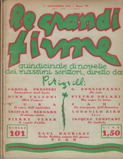 Le grandi firme anno 1925 N. 101, 108 - Pitigrilli - copertina