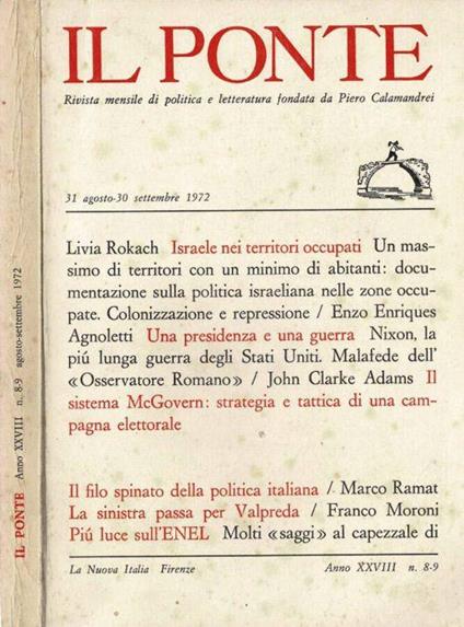 Il Ponte - 1972. Num. 8/9 - copertina