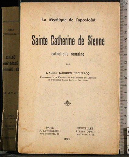 Sainte Catherine de Sienne - copertina