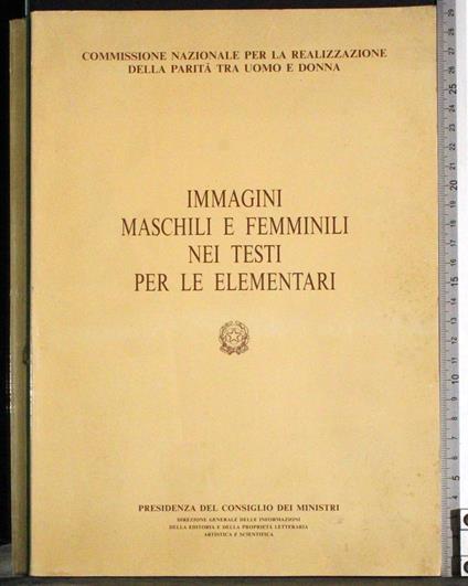 Immagini maschili e femminili nei testi per le elementari - copertina